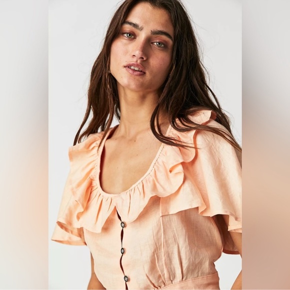 Free People Sweet Times Linen Top - Picture 2 of 7